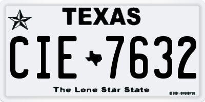 TX license plate CIE7632
