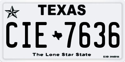 TX license plate CIE7636