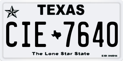TX license plate CIE7640