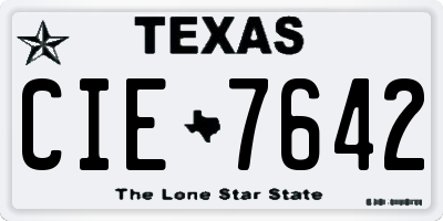 TX license plate CIE7642
