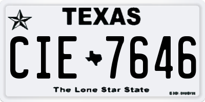 TX license plate CIE7646