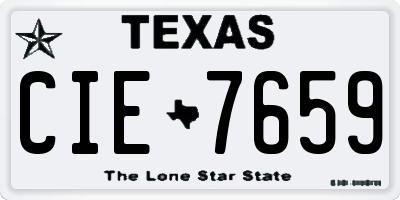 TX license plate CIE7659