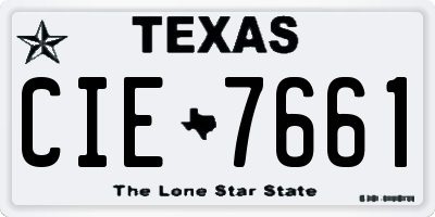 TX license plate CIE7661