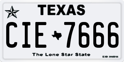 TX license plate CIE7666