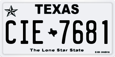 TX license plate CIE7681