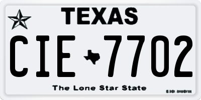 TX license plate CIE7702