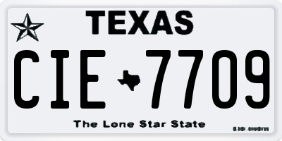 TX license plate CIE7709