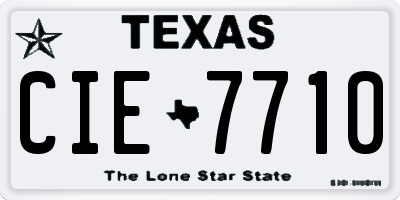 TX license plate CIE7710