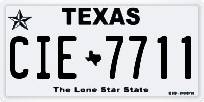 TX license plate CIE7711