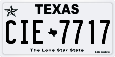 TX license plate CIE7717