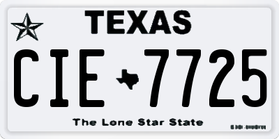 TX license plate CIE7725