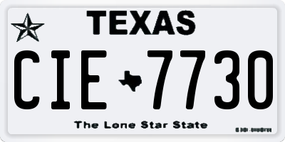 TX license plate CIE7730