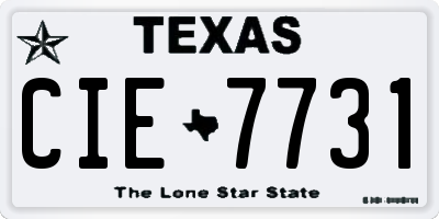 TX license plate CIE7731
