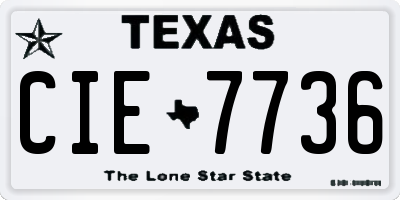 TX license plate CIE7736