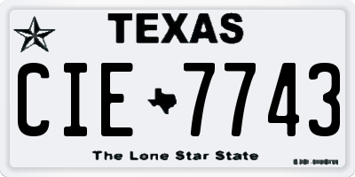 TX license plate CIE7743