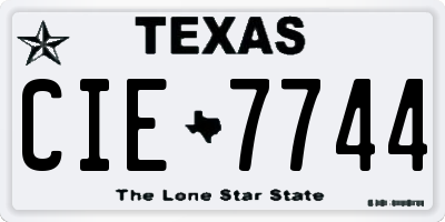 TX license plate CIE7744