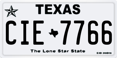TX license plate CIE7766