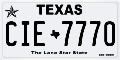 TX license plate CIE7770