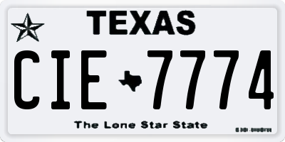 TX license plate CIE7774