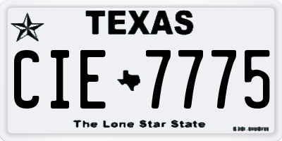 TX license plate CIE7775