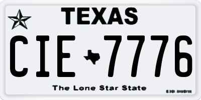 TX license plate CIE7776