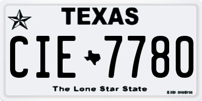 TX license plate CIE7780