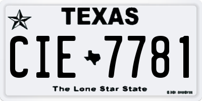 TX license plate CIE7781