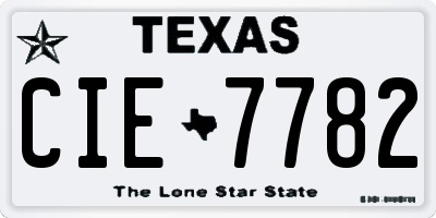 TX license plate CIE7782