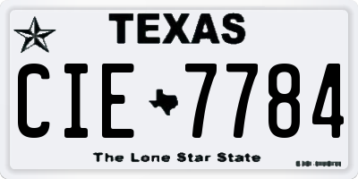 TX license plate CIE7784