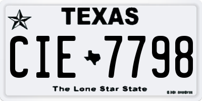 TX license plate CIE7798