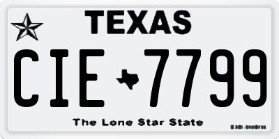 TX license plate CIE7799