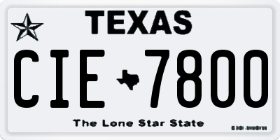 TX license plate CIE7800