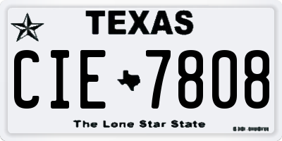 TX license plate CIE7808