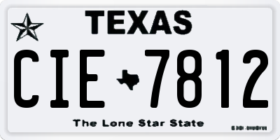 TX license plate CIE7812