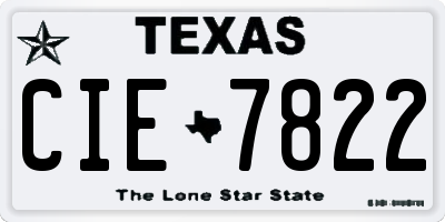 TX license plate CIE7822