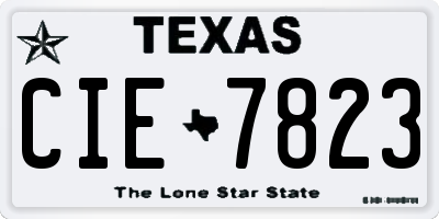 TX license plate CIE7823