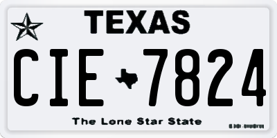 TX license plate CIE7824