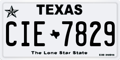 TX license plate CIE7829