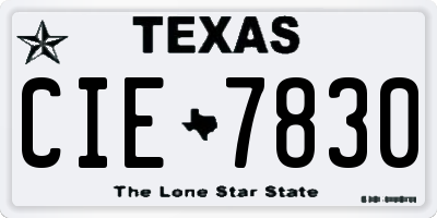 TX license plate CIE7830