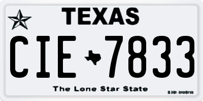TX license plate CIE7833