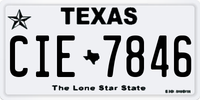 TX license plate CIE7846