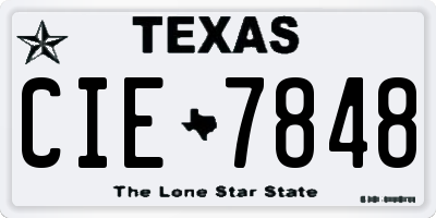 TX license plate CIE7848