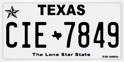 TX license plate CIE7849