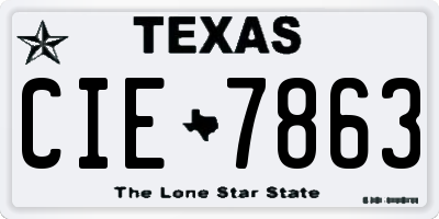 TX license plate CIE7863