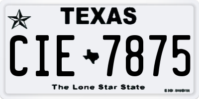 TX license plate CIE7875