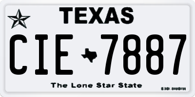 TX license plate CIE7887