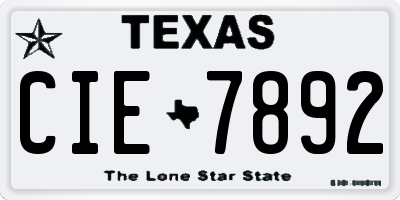 TX license plate CIE7892