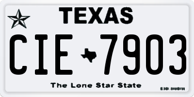 TX license plate CIE7903