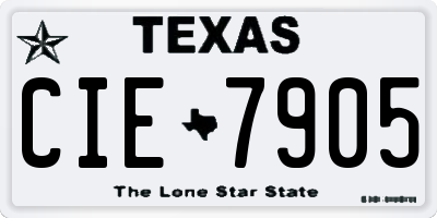 TX license plate CIE7905