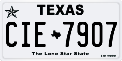 TX license plate CIE7907